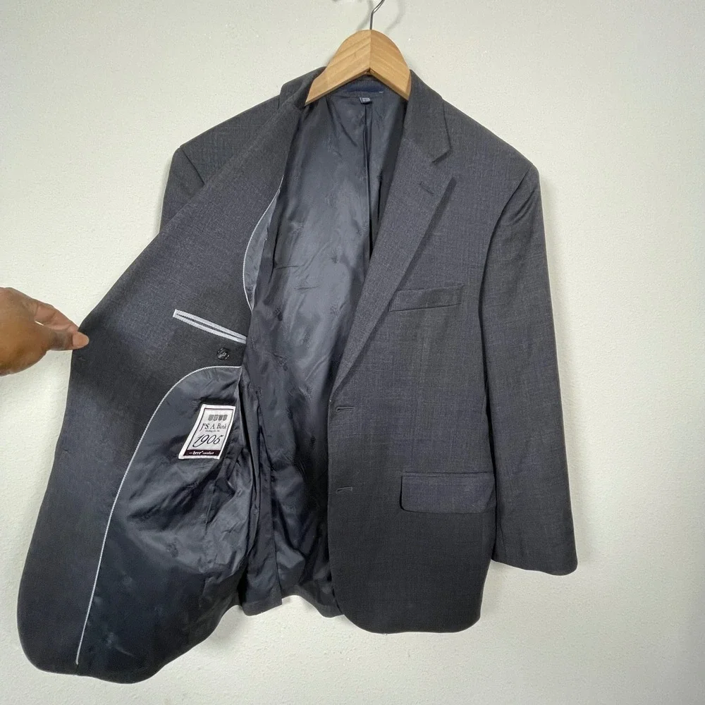 Jos. A. Bank Blazer Men 40 Short Gray Office Travel 1905 Tailored Fit Wool brrr°